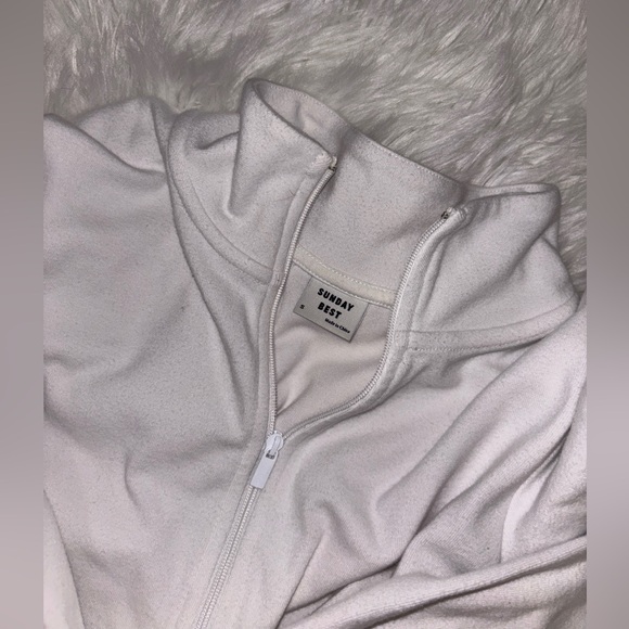 Sunday Best White Monarch 1/2 Zip Longsleeve - Picture 5 of 7